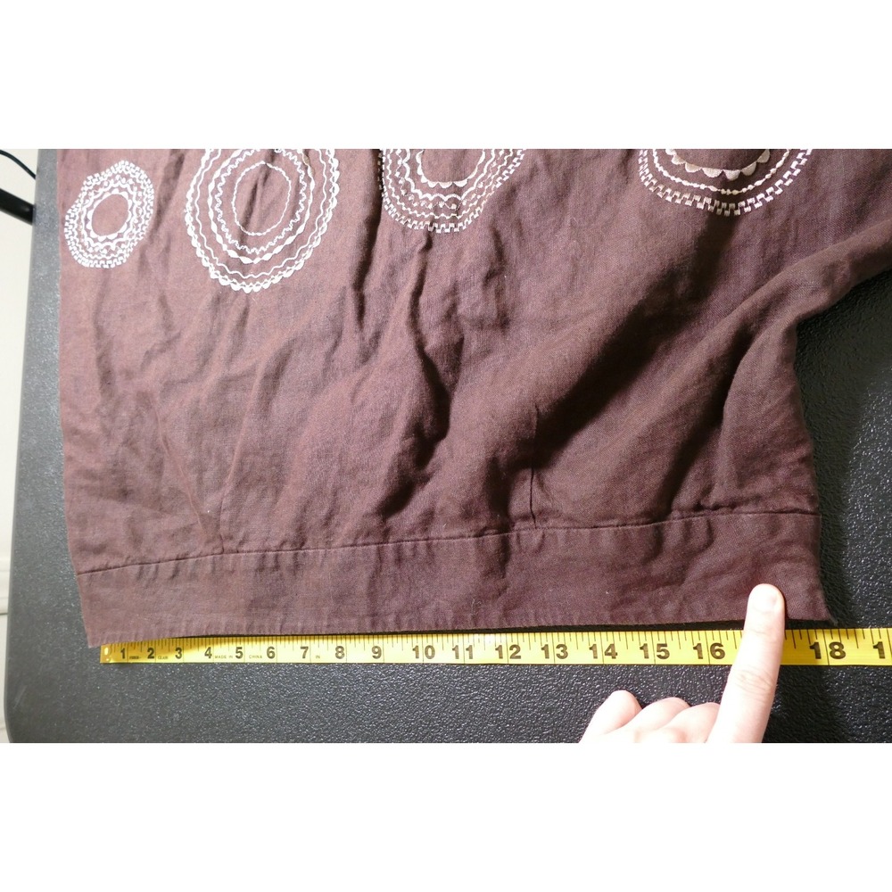 Talbots Boho Western Embroidered Linen Skirt Size 16 Rodeo Cowgirl Equestrian - Picture 8 of 9